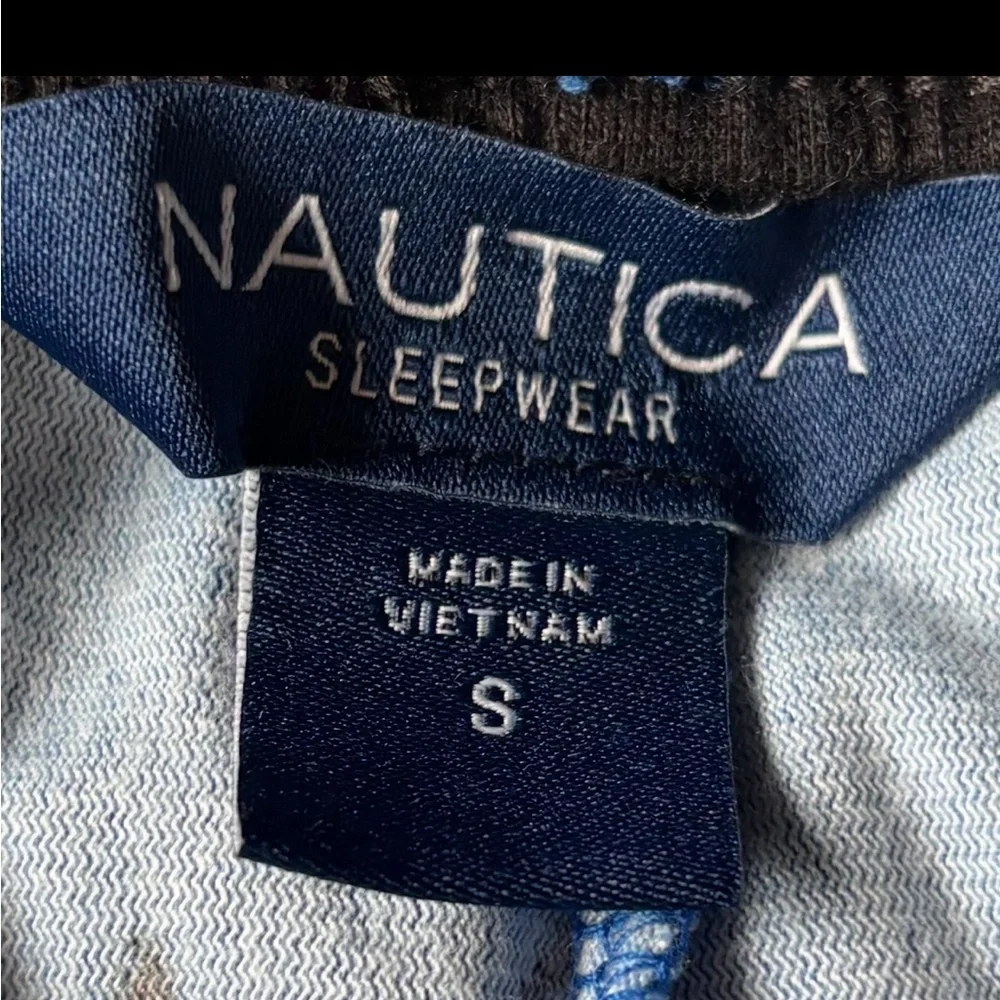 Nautica 100% Polyester Blue Pajama Pants with Shark Design